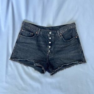 Levi 501 Black-wash Denim Shorts